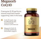Solgar Megasorb CoQ-10 100 mg, 90 Softgels - Supports Healthy Aging - Coenzyme Q10 Supplement - Enhanced Absorption - Non-GMO, Gluten Free, Dairy Free - 90 Servings