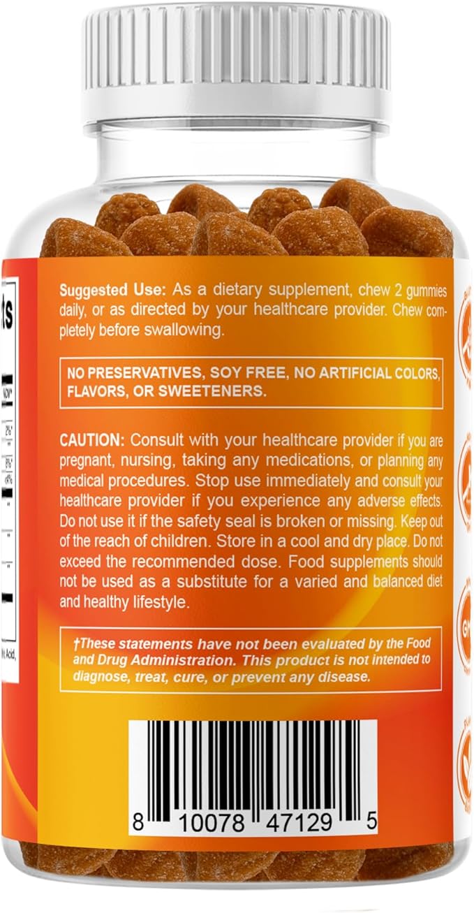 Vitamatic Turmeric Gummies with Ginger & Black Pepper Extract – 60 Vegan Gummies 95% Curcuminoids – Powerful Antioxidant & Inflammatory Support