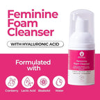 ZENZSUAL Feminine Foam Cleanser with Hyaluronic Acid & Organic Cranberry Extract – pH Balanced Feminine Wash for Sensitive Skin, Fragrance-Free Vaginal Cleanser, Hypoallergenic Intimate Care, 1 oz