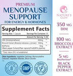 Menopause Supplements for Women - Natural Hormone Support with DIM, BioPerine & Broccoli Extract - Menopause Relief and Balance Antioxidant, for Hot Flashes and Night Sweats Support - 60 Capsules
