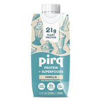 Pirq, 21g Dairy Free Protein Shake, 25 Superfoods, 0g Sugar, Plant-Based Protein Drink, Gluten-Free, Vegan, Kosher, Keto, Low Carb, Low Calorie (12 Pack) (Vanilla)