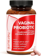 Vaginal Probiotics for Women - pH Balance, Healthy Vaginal Odor, Vaginal Flora, Yeast Balance, Immune Support - Prebiotics & Lactobacillus Probiotic, Mushroom, Cranberry, Pineapple, 60 CT