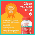 SmartyPants Kids Bone Support 4-in-1 Gummies with Calcium, Vitamin D3, K2 & Phosphorus for Growing Bones, Strawberry Mango, 60 Count (30 Day Supply)