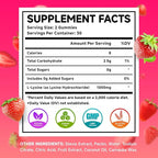 L-Lysine 1000mg Gummies, Lysine Supplement for Adults & Kids, Essential Amino Acid Supplement for Oral & Lips Health, Boost Immune & Calcium & Collagen, Sugar-Free, Strawberry Flavor, 60 Count