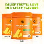 ZENO Glucosamine HCL & Hip and Joint Chews for Dogs - 150 pcs - Advanced Hip and Joint Support for Dogs - with MSM & Green Lipped Mussel - Duck