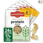 Pastabilities, Protein Pasta, Ruffles - 24g Protein & Low Carb, 17g Net Carbs - High Protein, Delicious Taste & Texture Non-GMO Plant-Based Pasta, Keto Friendly, Vegan (8 Ounce, 6 Pack)