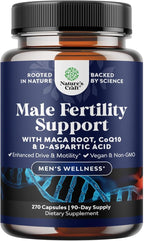 Pre Conception Male Fertility Supplement - Semen Volume Booster with CoQ10, Maca Root, Methyl Folate & D-Aspartic Acid - Mens Fertility Supplement for Sperm Motility - Conception for Him - 270 Count