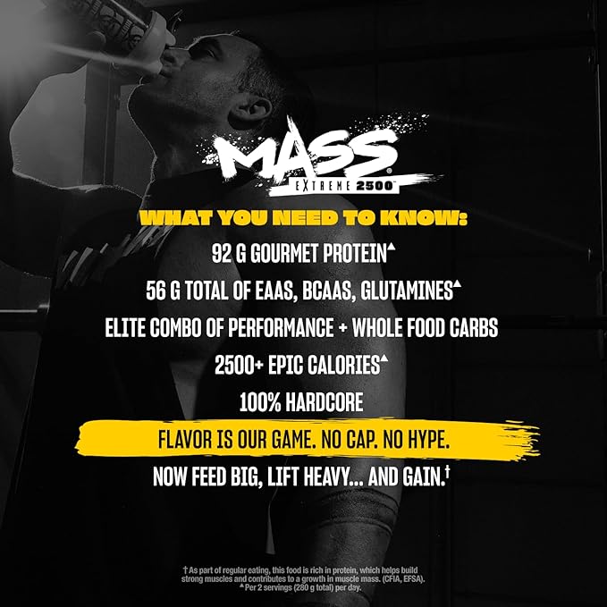 Mutant Mass Extreme 2500 - High Calorie Mass Gainer Whey Protein Powder with Whole Food Carbs - Muscle Building & Weight Gain Supplement for Extreme Hard Gainers - Triple Chocolate 6 lbs
