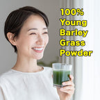 Kin no Aojiru - 100% Young Barley Green Superfood Powder with Rich Dietary Fiber, 100% Japanese Grown - Ready-to-Use 0.1 oz. (3g) Individual Packets × 46 - Vegan, Non-GMO, Gluten-Free