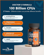 100 Billion Probiotics for Men and Women 27 Strains 5 Organic Prebiotics for Gut Digestive & Immune Health, Supports Diarrhea Gas Bloating, Non-GMO, Zero Fillers – Made in USA丨180 Caps