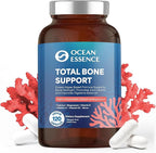 OCEAN ESSENCE Total Bone Support - Plant-Based Algae Calcium Supplement for Supporting Bone Density & Strength - for Men & Women 35+ - 120 Natural Calcium Capsules - Vitamins for Optimal Health
