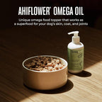 WagWell Ahiflower Omega Oil for Dogs | Vet-Formulated Health Supplement for Joints, Skin, Coat | Plant-Based Omega 3-6-9 Food Topper | for Dogs of All Ages & Sizes, All Natural, Made in USA | 8 fl oz