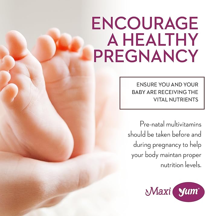 Maxi Health Women's Organic Prenatal Gummies - Kosher Cherry Flavored Pre Natal Gummy - Prenatal Vitamins for Women with Folic Acid and Iron for Fetal Development, 60 Count