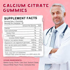 Calcium Citrate 1200mg with Vitamin D3 Gummies, Calcium Gummies with Vitamin D3 for Women & Men, Cal Magnesium Zinc for Bone Muscle Healthy- Natural White Peach Flavor- 30 Day Supply