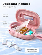 Travel Pill Organizer, Adjustable 3-6 Compartments Portable Pill Box, Small Pill Case Daily Medicine Container Moisture Proof Storage to Hold Vitamin Supplement Fish Oil for Pocket Purse-Blue