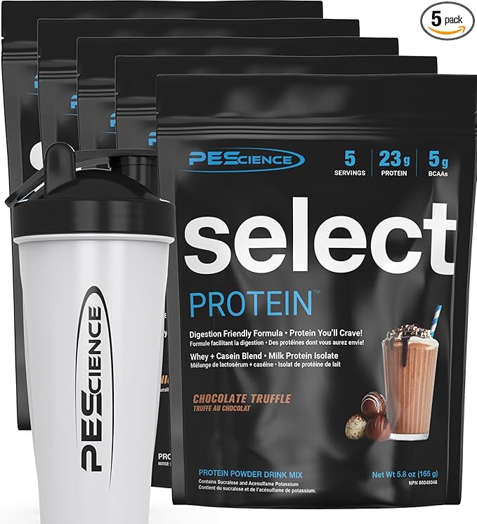 PEScience Select Protein Powder Variety Pack - 5 Flavors - 25 Servings - Protein Powder Sample Pack, Whey and Casein Blend, Keto Friendly, Gluten Free, Digestion Friendly, Amazing Taste