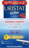 Uristat Ultra Strength Urinary Tract Infection Treatments and Test Relief Kit – 1 UTI Test Strip & 12 Cranberry Flavor Relief Tablets to Ease Urinary Pain, Burning & Urgency