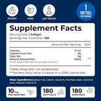 We Like Vitamins Astaxanthin 10mg Softgel - Highly Potent Astaxanthin Supplements from Haematococcus Pluvialis - Improves Eye, Joint, Skin Health & Energy Levels - 180 Servings, 6 Month Supply