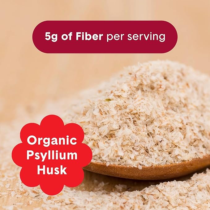 Bellway Super Fiber Powder + Fruit, Sugar Free Organic Psyllium Husk Powder Fiber Supplement for Regularity, Bloating Relief & Digestive Health, Plant-Based, Raspberry Lemon (50 Servings)