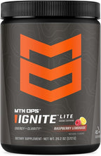 MTN OPS Ignite Lite Sugar Free Energy Drink Powder with 100mg Caffeine, Nootropic Blend for Energy & Focus, L Arginine & L Citrulline for Endurance, 45 Servings, Raspberry Lemonade