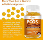 PCOS Gummy for Hormonal Balance, Vitamins for Women Fertility & Ovarian Conception Support, Gummies with Multivitamin, Myo Inositol and Folate, Helps Menstrual Cycle and Ovulation Health