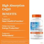 Doctor's Best High Absorption CoQ10 with BioPerine Supplement - Coenzyme Q10 Caps for Heart Health & Antioxidant Support, CoQ10 100mg for Women & Men, Non GMO, Naturally Fermented - 120 Veg Capsules