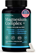 Magnesium Glycinate Complex (7-in-1) 500mg with D3 & B6 P5P - Multi-Form Blend with Glycinate, Citrate, Malate, Taurate, Gluconate, Carbonate, & Orotate - Supports Sleep and Muscle Health [Oxide-Free]