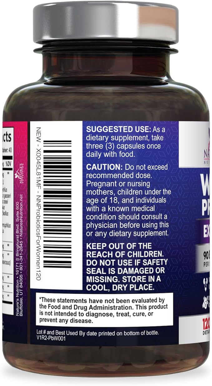 Probiotics for Women - Probiotic Blend 90 Billion CFU Per Serving - Women's Probiotic for Targeted Vaginal & Digestive Health Support - 16 Strains, Cranberry, Prebiotics - Bottled USA - 120 Capsules