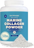 Zen Principle Marine Collagen Peptides Powder 3 lb. Wild-Caught Fish, Non-GMO. Supports Healthy Skin, Hair, Joints and Bones.Hydrolyzed Types I, II, III, and IV Protein. Amino Acids. Easy to Mix.