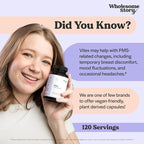 Wholesome Story Organic Vitex Chasteberry Supplement for Women | Hormone Balance, Fertility Support & Period Regulation | Vitex Berry Agnus Castus Extract | 120 Capsules | Chaste Tree Berry