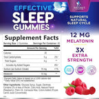 Melatonin Sleep Gummies - 12mg Per Serving - Extra Strength Sleep Support Melatonin Gummy for Adults - Vegan Sleeping Gummy Supplement to Support Restful Sleep - Tasty Berry Flavor - 120 Gummies
