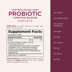 Nature's Bounty Probiotic, Controlled Delivery Dietary Supplement, Supports Digestive, Intestinal and Immune Health, 30 Caplets, 30 Total Servings