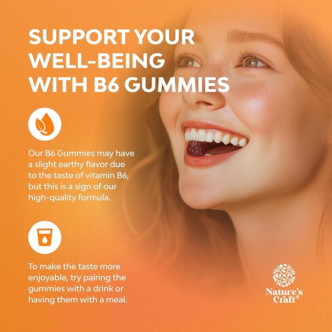 Potent Vitamin B6 Gummies for Adults - Vitamin B6 50mg Per Serving Gummy Vitamins for Women and Men for Immune Nerve and Mood Support - Vegan Kosher B6 Vitamins Gummies for Women and Men - 60 count