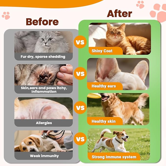 Yeast Infection Treatment for Dogs & Cats-Natural Fast Relief Drop for Itchy Skin, Ears & Paws Redness -Supports Allergy, Inflammation & Immune Health,2 fl oz Salmon Flavor (1 Pack)