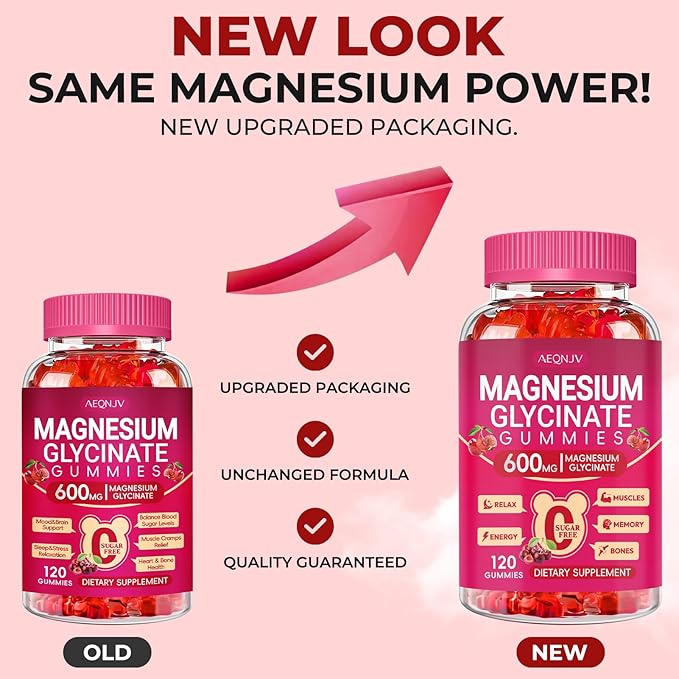 Magnesium Glycinate Gummies 600mg for Women and Men, High Absorption Magnesium Glycinate with Vitamin D, B6, and CoQ10 for Calm Support & Sleep, Sugar Free, Vegan, 120 Count