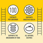 Complete Natural Products Digestive Enzyme Capsules, 550mg, 100ct | Plant-Based Formula, Organic Capsule Shell, Supports Digestive Balance & Nutrient Absorption