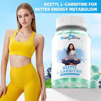 Acetyl L-Carnitine Supplement 1000MG Gummies - Sugar Free Alcar L-Carnitine Gummies for Men Women Support Muscle Endurance Brain Health Energy Metabolism - Vegan Non-GMO Blueberry Flavored 60CT