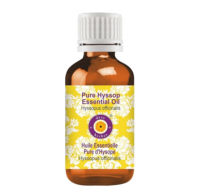 dève herbes Hyssop Essential Oil (Hyssopus officinalis) Pure | Non-Sticky | Non-Greasy | Lightweight | Men & Women | All Skin Types | Steam Distilled 10ml (0.33 oz)