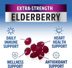 Elderberry Immune Support Gummies - 3X Strength Sambucus Elderberry Gummy with Vitamin C, D3 & Zinc - Nature’s Black Elderberry Extract - Immune Support Supplement for Adults & Kids - 60 Gummies