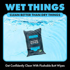 DUDE Wipes Unscented Travel Wipes - 6 Packs of 18 (108 Count) - Extra-Large Adult Flushable Wipes for Sensitive Skin - Infused with Vitamin E and Aloe - Septic and Sewer Safe