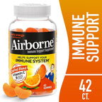 Airborne 750mg Vitamin C Immune Support Supplement Gummies for Adults, Zesty Orange Flavor, Gluten Free Crafted Blend with Powerful Antioxidants Vitamins C & E, 42 Gummies (3 Pack)