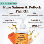 Natural Dog Company Wild Alaskan Salmon Oil Formula with Omega 3, Fish Oil for Dogs Supplement, Skin & Coat Dog Oil, Itchy Relief, Immune Support for Joints & Heart, Liquid Food Topper, 16 oz.