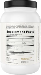 Multi Collagen Powder with Biotin, Hyaluronic Acid, Vitamin C (2lb Value Size) | Hydrolyzed Collagen Supplement (Types I, II, III, V, X). Hair, Skin, Nails for Women, Men