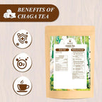 WT WEETEE Chaga Tea Bags 100 Count, 100% Siberian Birch Chaga Mushroom Tea, Caffeine-Free - Rich in Antioxidants