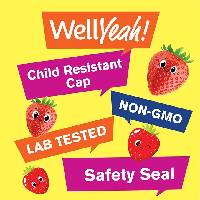 WellYeah Vitamin D3 + K2 for Kids Gummies - Vitamin D3 1000 IU, K2 100 MCG - Bone and Muscle Health Support, Natural Flavors, GMO Free, Gluten Free, Vegan - K2 D3 Vitamin Supplement- 60 Gummies