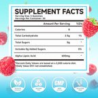 MEENCCD 2 Pack Alpha Lipoic Acid Gummies 600mg - ALA Supplement for Antioxidant Support, Vegan, Sugar-Free, Raspberry Flavor, 120 Count