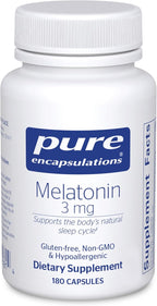 Pure Encapsulations Melatonin 3 mg - Antioxidant Supplement to Support Natural Sleeping & Relief of Occasional Sleeplessness - for Natural Sleep Support* - 180 Capsules