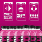 Protein2o Hydration Drink - 2-in-1 Liquid Clear Whey Protein Isolate and Electrolyte Drink - 20g Protein, Vitamins B5, B6 - Post-Workout Recovery - 16.9 Fl Oz - 12 Count Mixed Berry