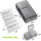 AUVON XL Weekly Pill Organizer 2 Times a Day, Pill Box 7 Day with One-Side Large Openings for Easy to Use, Gray AM PM Pill Case for Medication, Vitamins, Fish Oils, Supplements