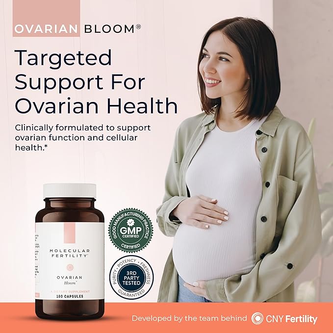 Ovarian Bloom - Doctor Formulated Fertility Supplement for Women - Hormone Balance, Egg Cell Health, Reproductive Wellness - 40:1 Myo-Inositol & D-Chiro Inositol - 30 Day Supply
